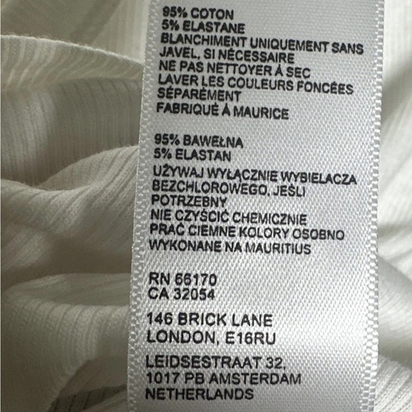 BDG Urban Outfitters Women’s Ribbed Cotton Stretch T-Shirt White Size Large - Picture 7 of 7